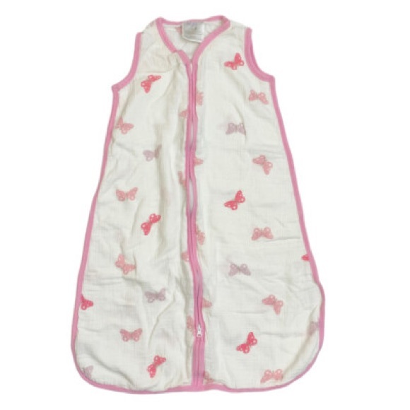 Aden by Aden + Anais Light 100% Cotton Muslin Sleep Sack Pink Butterflies - Picture 1 of 8
